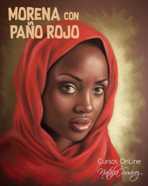 morena con paño rojo